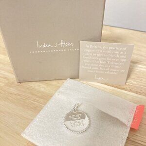 India Hicks Lucky Star Token Pendant, SILVER NIB Retired Item NEW